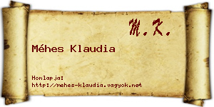 Méhes Klaudia névjegykártya