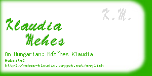 klaudia mehes business card